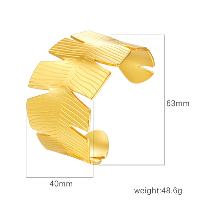 Women's Stainless Steel High-grade C- Shaped Oil Pressure Open-ended Bracelet