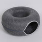 Donut Cat Tunnel Bed Pets House Natural Felt Pet Cat Cave Interactive Toys Round Wool Felt Pet Bed Cat Training Toy Cat House