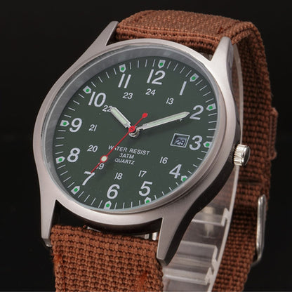 Watches Fabric Band Military Calendar Army Clock
