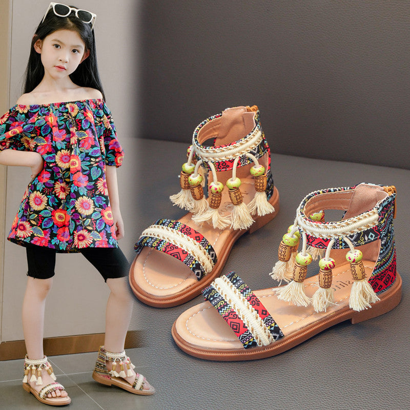 Summer Ethnic Style Retro Children's Roman Sandals