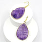 Fashion Bohemian Women's Earrings Natural Stone Amethyst Lapis Lazuli