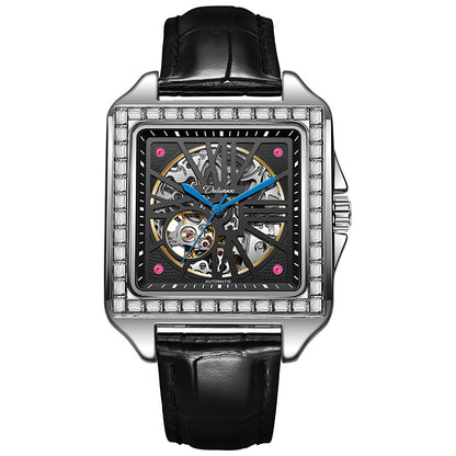 New Square Diamond-studded Design Automatic Watch