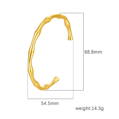 Women's Stainless Steel High-grade C- Shaped Oil Pressure Open-ended Bracelet