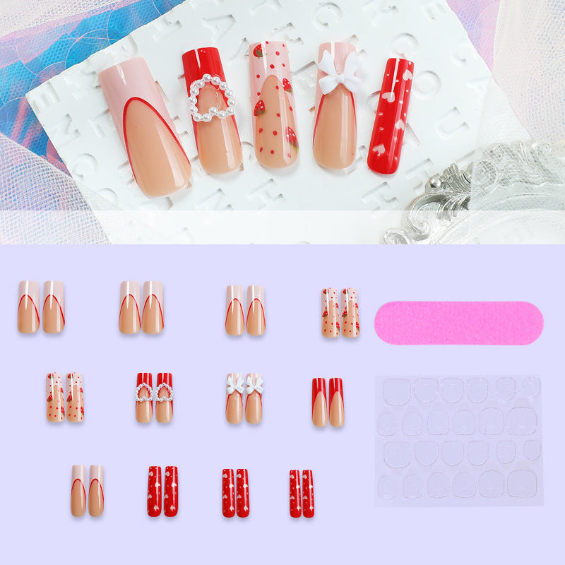Valentine's Day Super Long Water Pipe Wear Handmade Nail Stickers