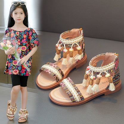 Summer Ethnic Style Retro Children's Roman Sandals