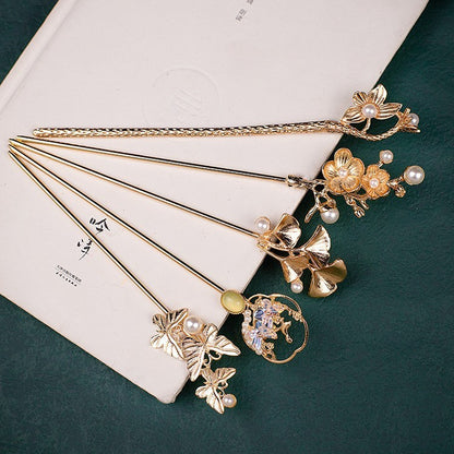 Ancient Style Han Chinese Clothing Handmade Updo Alloy Hairpin Hairpin