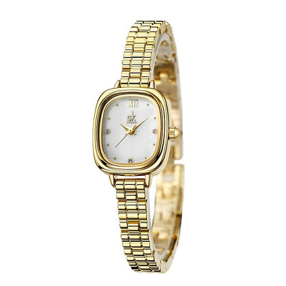 Steel Belt Waterproof Quartz Small Square Watch