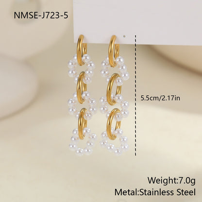 Pearl Earrings Long Tassel Stainless Steel Earrings Design Earrings