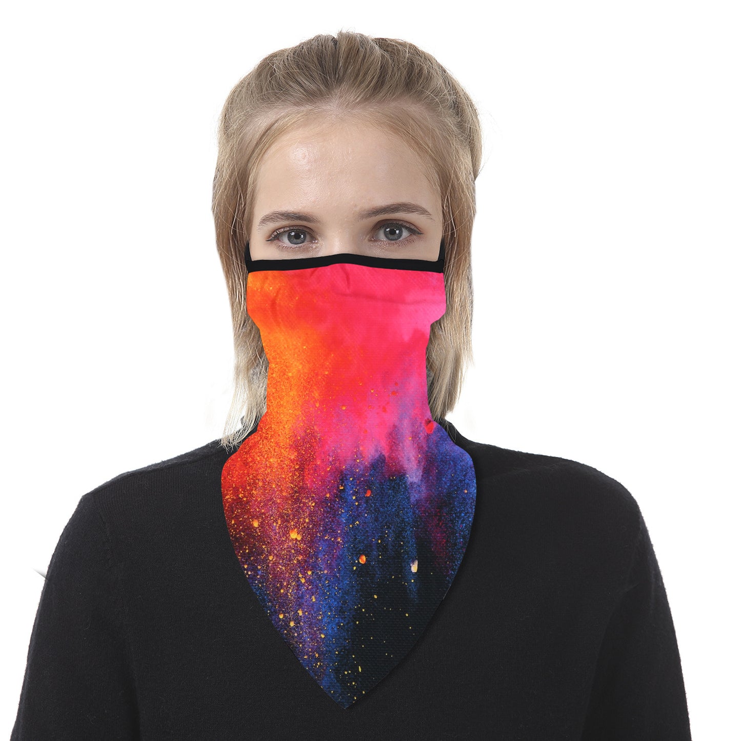 Outdoor Riding Ear Digital Printing Triangle Scarf