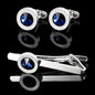 Men's Business European And American Fashion Blue Crystal Zircon Cufflinks