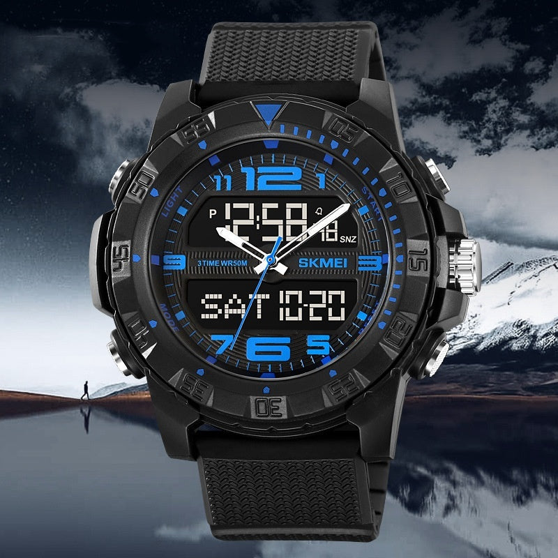 Dual Display Multifunctional Waterproof Electronic Watch Outdoor Sports