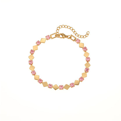 Temperamental Bracelet Color Zircon Non-fading High-grade Sense Ornament