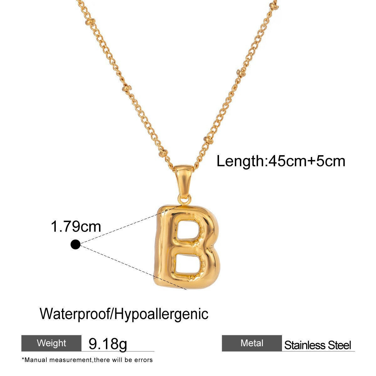 Stainless Steel Letter Necklace Advanced