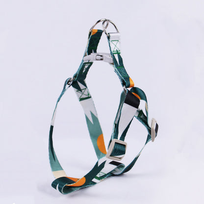 Hand Holding Rope Outing Dog Leash Dog Collar Three-piece Set