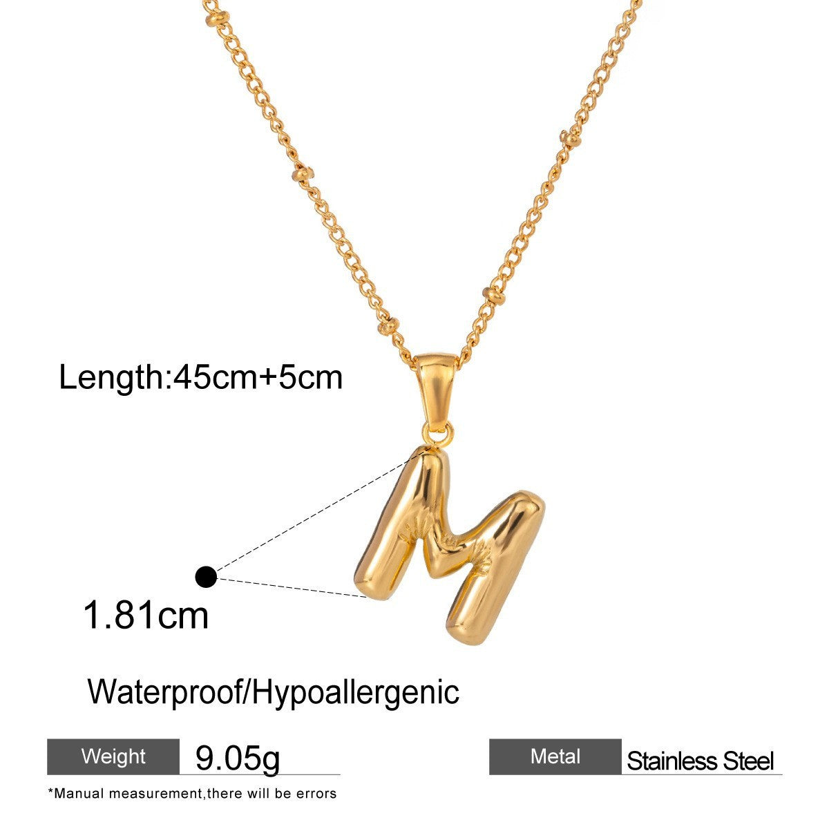 Stainless Steel Letter Necklace Advanced