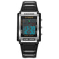 Men's Retro Rectangular Sports Waterproof Luminous Electronic Watch
