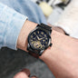 Luminous Sun Moon Star Function Men's Mechanical Watch