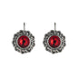 European And American Retro Bohemian Style Carved Ruby Earrings
