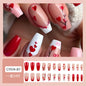Long Red Heart Nail Sticker