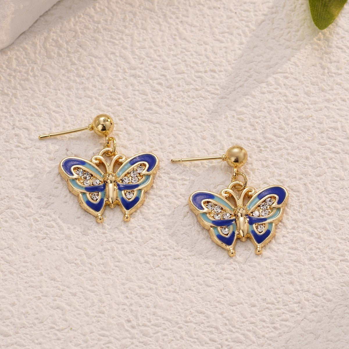 Dripping Oil Butterfly Studs Sweet Girl's Earrings