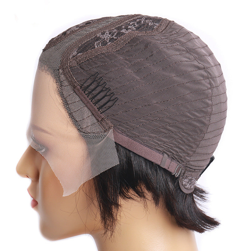 Reality Wig T-shaped Transparent Front Lace Hand-woven European And American Headgear