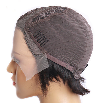 Reality Wig T-shaped Transparent Front Lace Hand-woven European And American Headgear