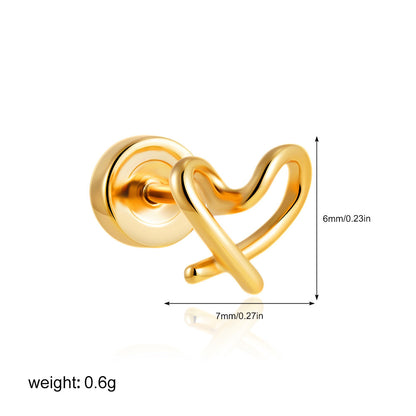 Stainless Steel 18K Gold Zircon Ear Bone Stud Titanium Steel Mini Ear Studs