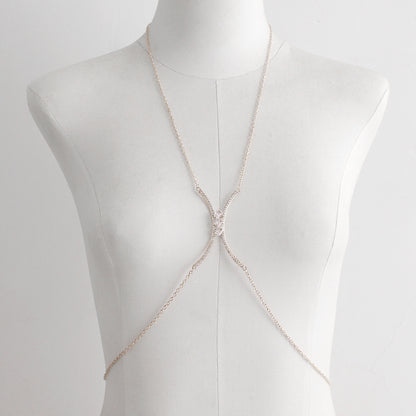 Diamond Tassel Chest Necklace Accessories Body Chains