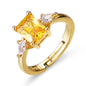 Rectangular Colored Gems Women's All-match Special-interest Design Adjustable Ring