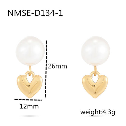 Pearl Titanium Steel Earrings Affordable Luxury All-match