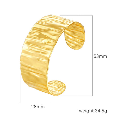 Women's Stainless Steel High-grade C- Shaped Oil Pressure Open-ended Bracelet