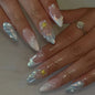 Fashion Ocean Series Almond Nail 3D Pearl Gold XINGX Wear Nail