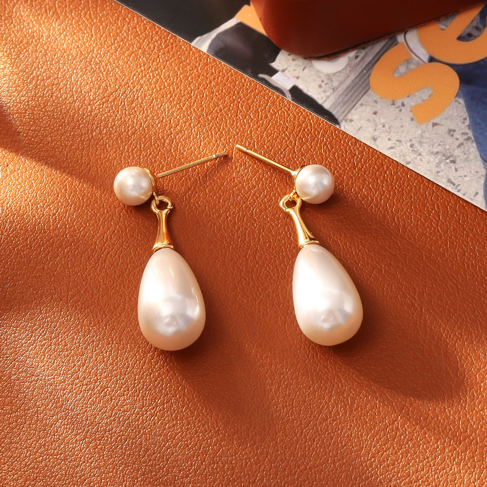 Classic Retro Water Drop-shaped Earrings Advanced Sense Stylish Simple And Versatile