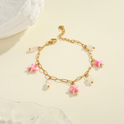 Colorful Starfish Stainless Steel Necklace Non-fading Ocean Style Bracelet