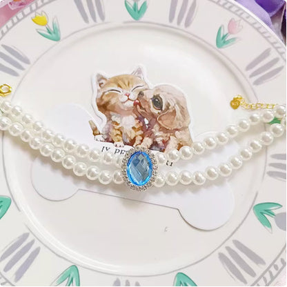 Cat Pet Jewelry Water Drop Pendant Rabbit Necklace