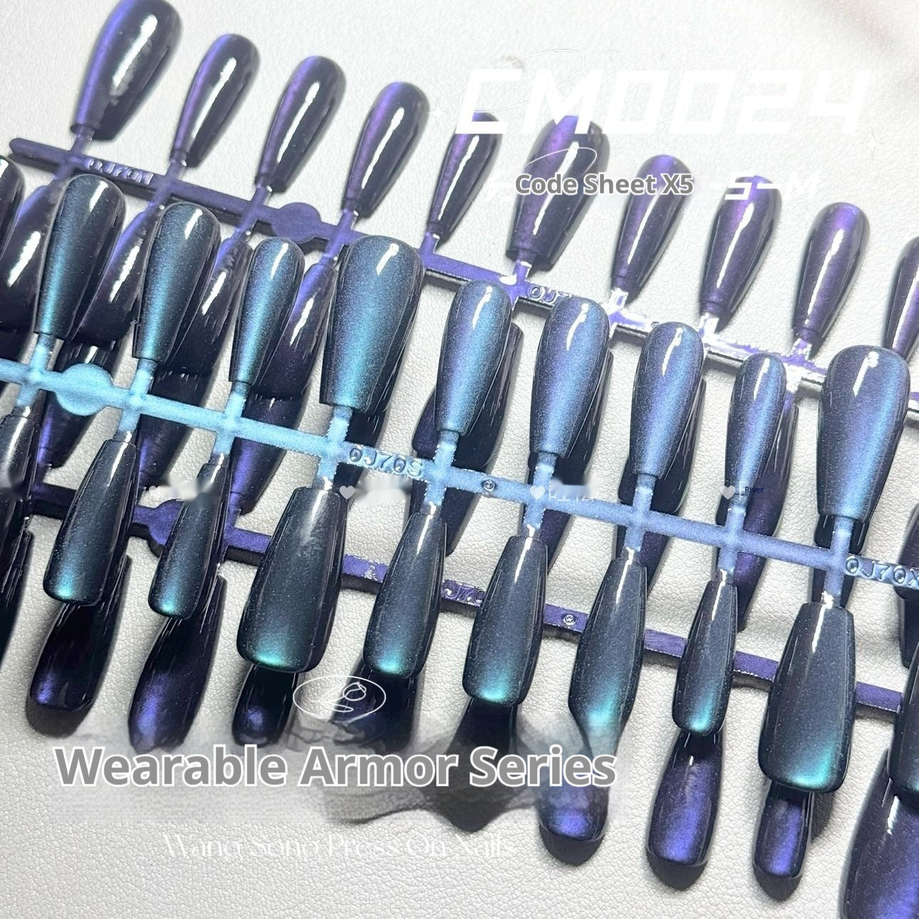 Solid Color Cat Eye 24 Blue Green Chameleon Sweet Cool Simple Wear Nail Tip