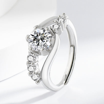 Design High-grade Diamond Ins Style Couple Finger Ring