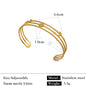 Stainless Steel Plated 18K Flower Titanium Steel Open-end Bracelet