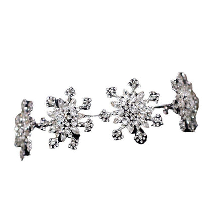 Bride Wedding Headdress Fashion Shiny Rhinestone Snowflake Headband Gas