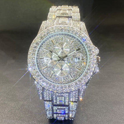 Men's Live Fashion And Fully-jewelled Calendar Quartz Watch