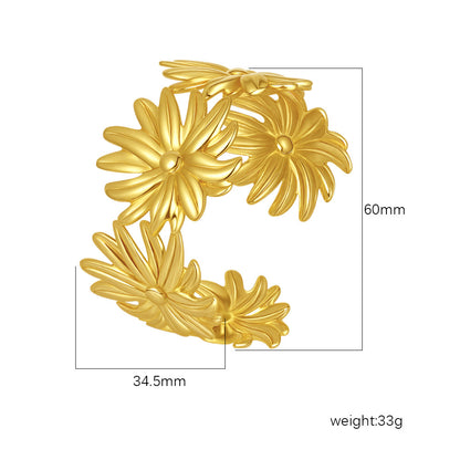 Women's Stainless Steel High-grade C- Shaped Oil Pressure Open-ended Bracelet