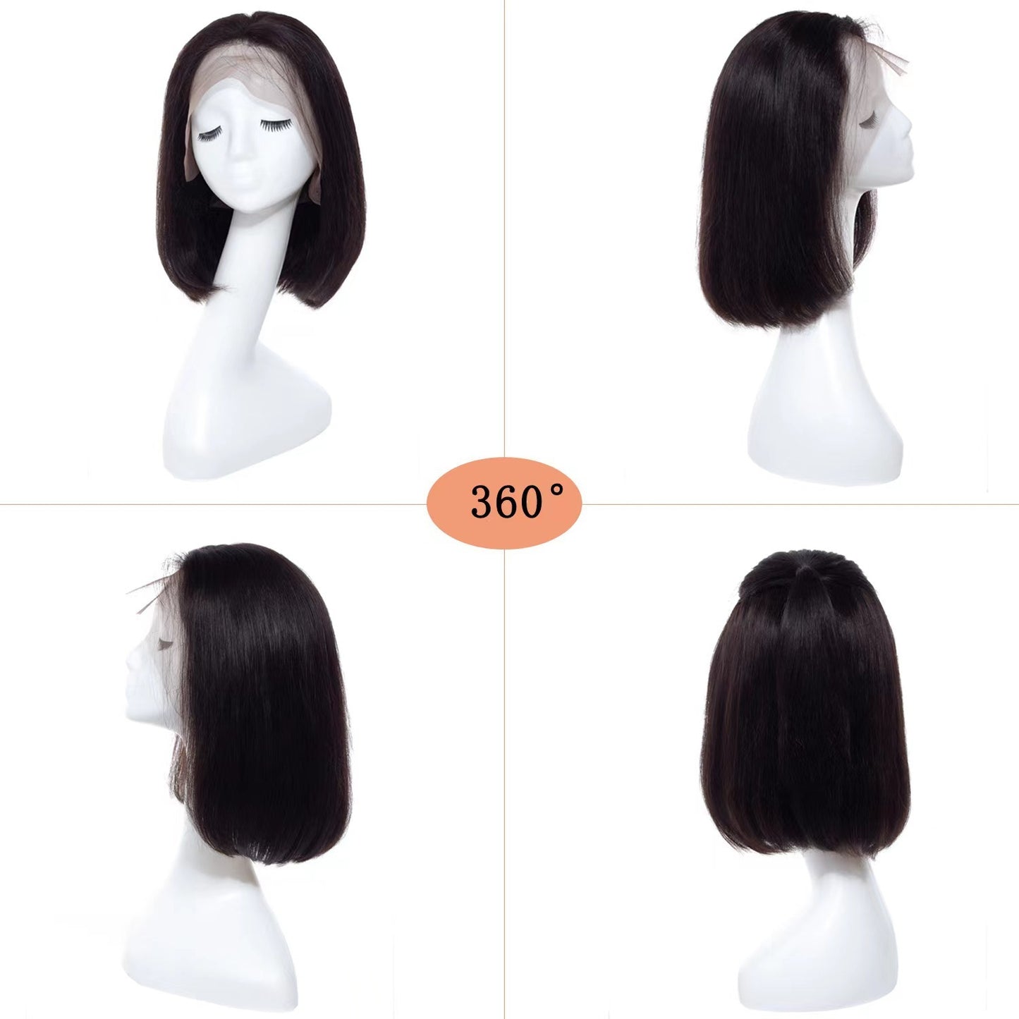 134 Front Lace Bobo Bobhaircut Natural Color Full Human Hair