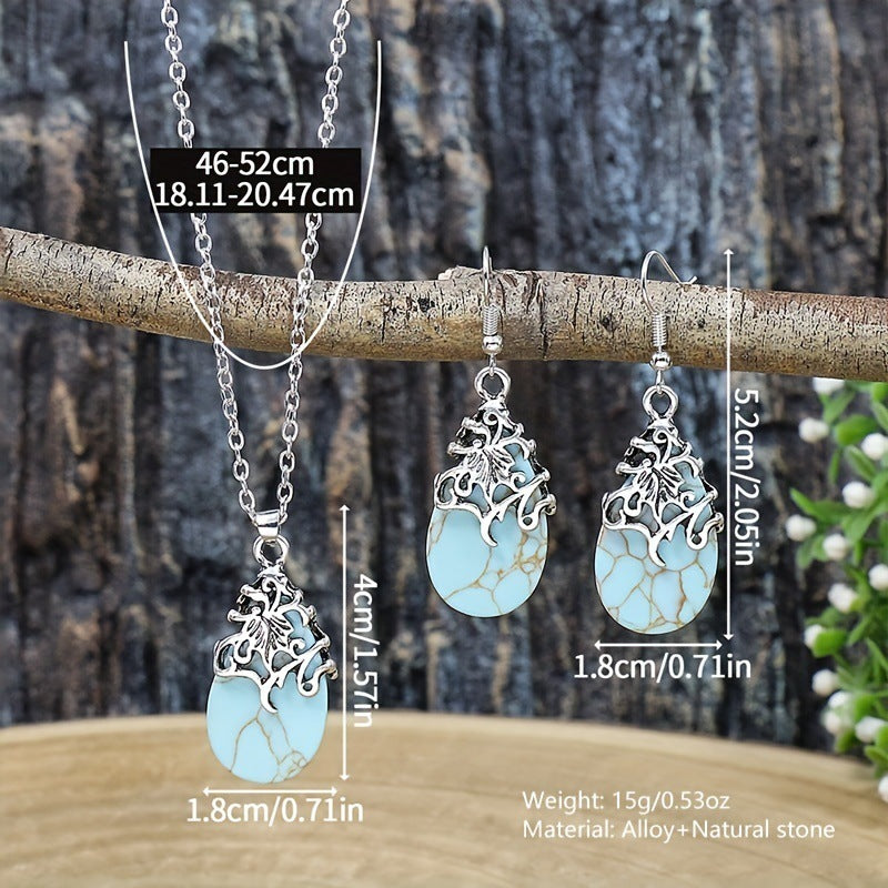 New Vintage Earrings Necklace Exquisite Fashion Necklace Bohemian Party Accessories