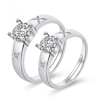 Moissanite Engagement Couple Couple Rings