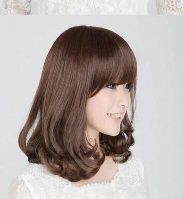 Women's Rinka Haircut Mid-length Straight Hair Long Hair With Bangs Fashion Curly Hair