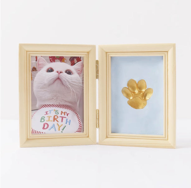 Frame Cat Palm Print Solid Wood Photo Commemorative Table