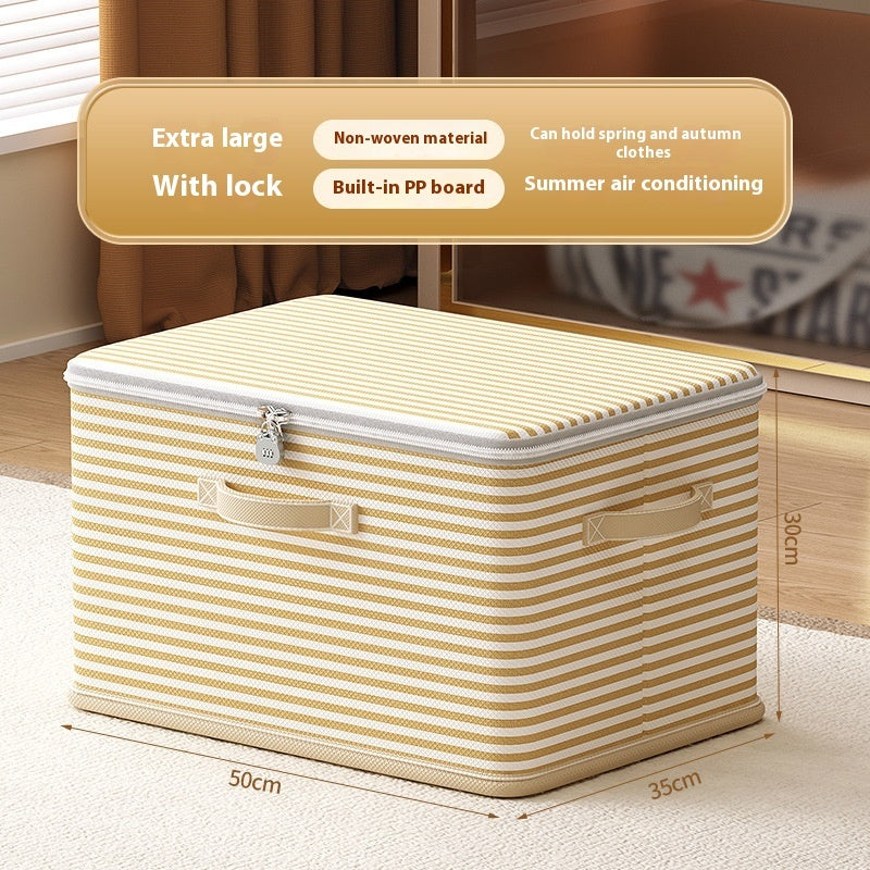 Clothes Storage Box With Lock Household Storage Basket