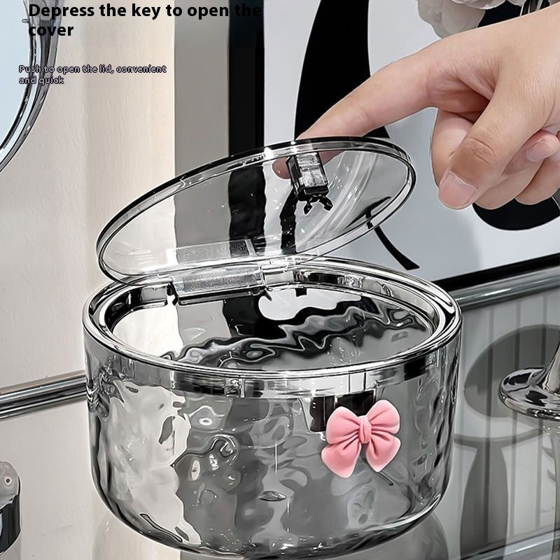 Children's Water Ripple Finishing Box Desktop Hairpin For Girls Rubber Band Transparent Storage