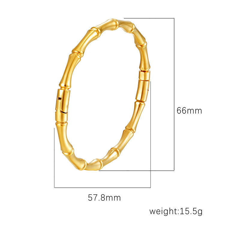 Women's Stainless Steel High-grade C- Shaped Oil Pressure Open-ended Bracelet