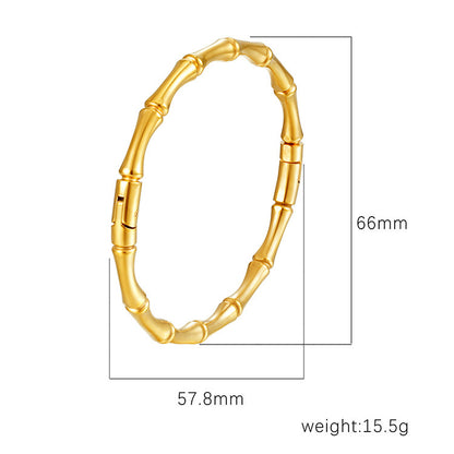 Women's Stainless Steel High-grade C- Shaped Oil Pressure Open-ended Bracelet